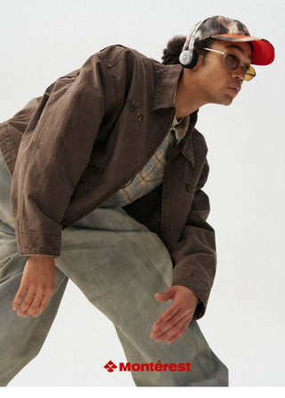 [Monterest] Washed Distressed Canvas Work Jacket