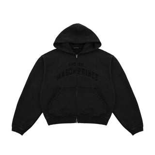 [MASONPRINCE] Washed Logo Applique Zip Hoodie Set
