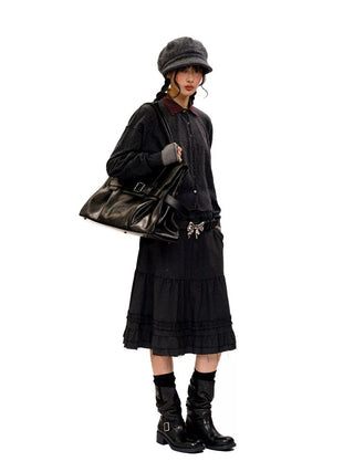 [Moromoro2] Detachable Plaid Collar Sweater  Cardigan