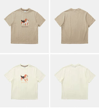 [Monterest] Ink Print Crewneck Cotton T-Shirt