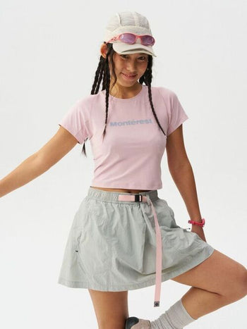 [Monterest] Quick-Dry Slim Fit Logo Crop Top