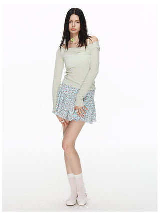[NECY] Romantic Blossom Flare Skirt
