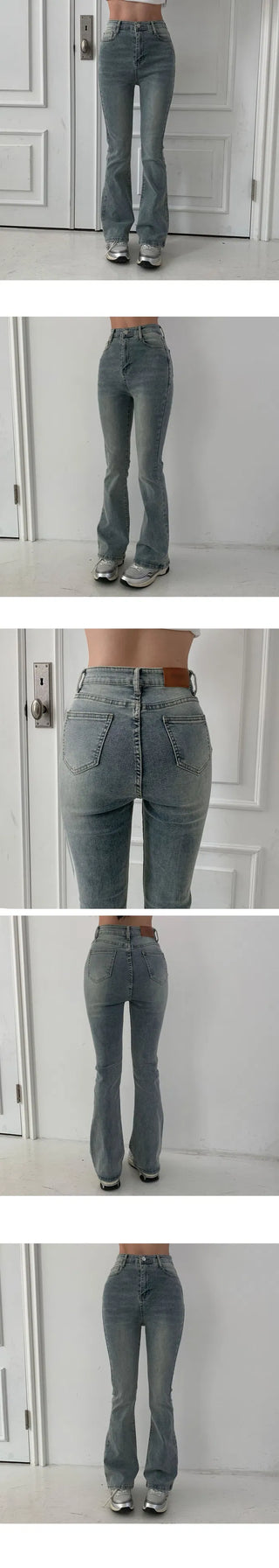 Spring planning 6-color daily Flared high-waist pt