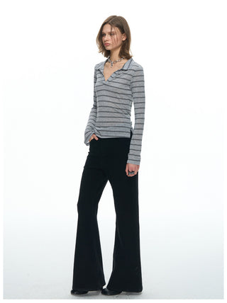 [NECY] Noir Sculptural Flare Pants (2color)