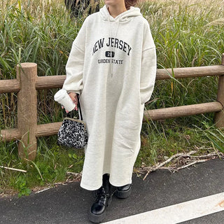 Fleece-lined hooded dress