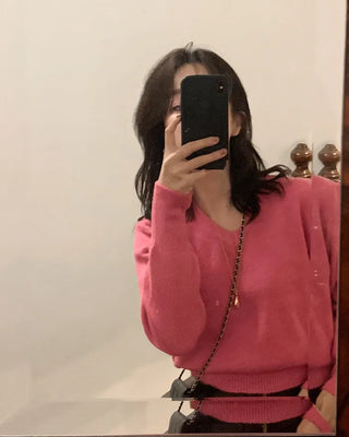 [U-neck/V-neck] 2 types of standard basic knitwear