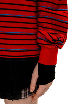 [Moromoro2] Layered Striped Polo Shirt
