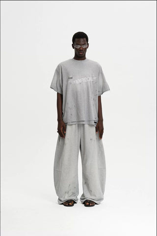 [MASONPRINCE] Paint Print Curved Wide Sweatpants