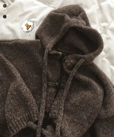 Tteokbokki Hooded Over Cardigan - 3 colors