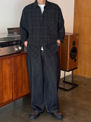 Rhythm Double-Layered Oversized Check Shirt