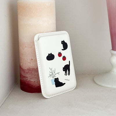 mew cat magsafe white card wallet (single product)
