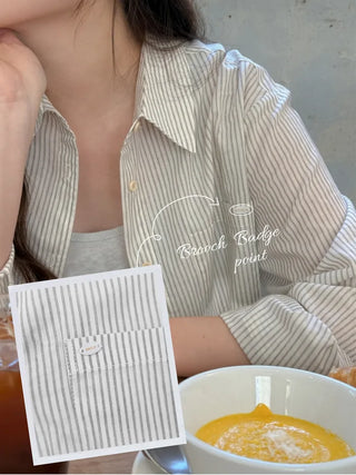 Gray striped oversized shirt