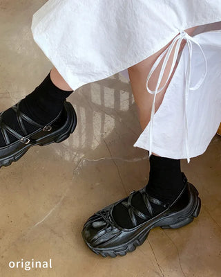 Platform Mary Jane Ribbon Platform Loafer Sneakers (2 colors)