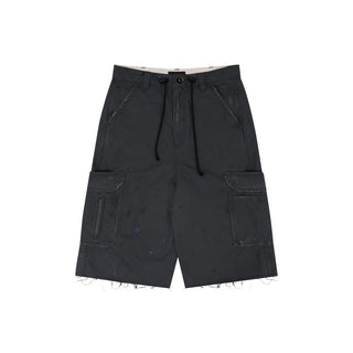 [MASONPRINCE] Distressed Cargo Capri Shorts