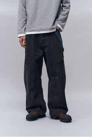 [Monterest] Distressed Washed Cotton Work Pants