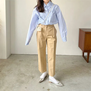 Pintuck Cotton Pants