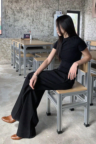 pleated loose suit pants