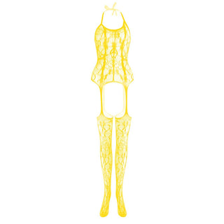 Halter knotted suspender lace bodystocking