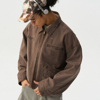 [Monterest] Washed Distressed Canvas Work Jacket