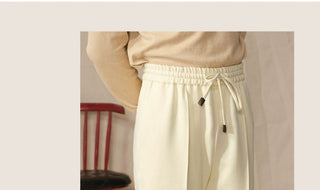 [CULTUM] Knitted Drawstring Straight Pants