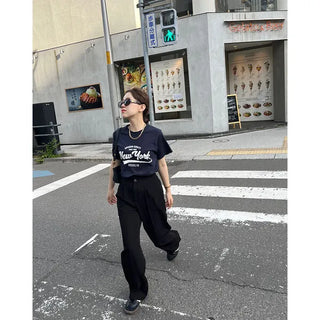 Pintuck Straight Slacks