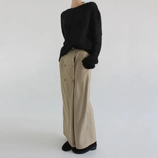 Double-breasted long skirt