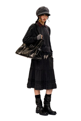 [Moromoro2] Detachable Plaid Collar Sweater  Cardigan