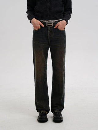 [MASONPRINCE] Overdyed Fitted Straight-Leg Jeans