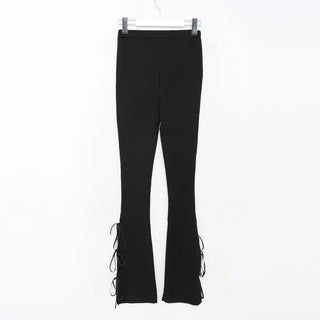 Slit Ribbon Leggings Pants