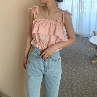 Frill Ribbon Camisole Top
