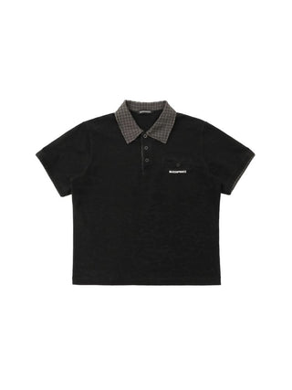 [MASONPRINCE] Check Collar Pique Cotton Polo