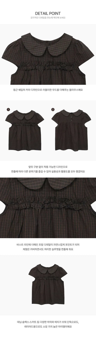 Front and back two-way short-sleeved blouse - 2 colors