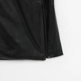 Box-fit leather jacket