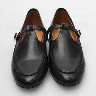 T-strap simple loafers