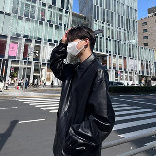 Single Half Leather Jacket