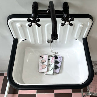 WHITE FLORAL SILVER EPOXY CASE