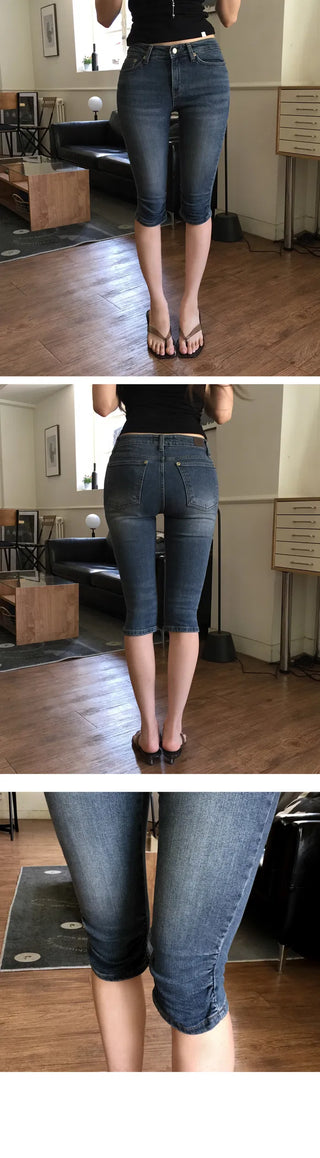 Origin Denim Shirred Capri Pants