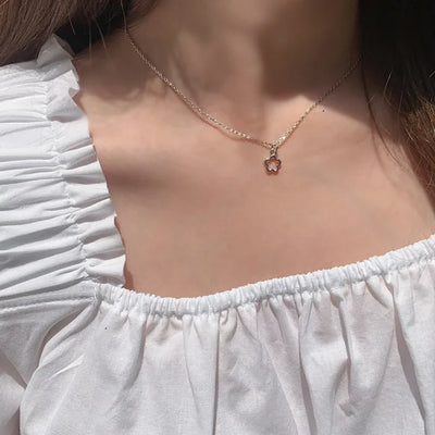Flower Silver Necklace