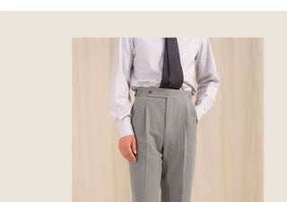 [CULTUM] Herringbone Brushed Pleated Trousers