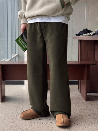 Steady Fleece-Lined Corduroy Wide Pants