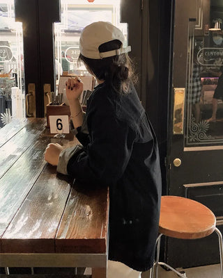 Black denim jacket shirt
