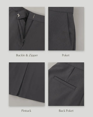 Front pleated midi skirt