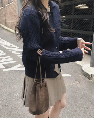 Button-point knit jacket