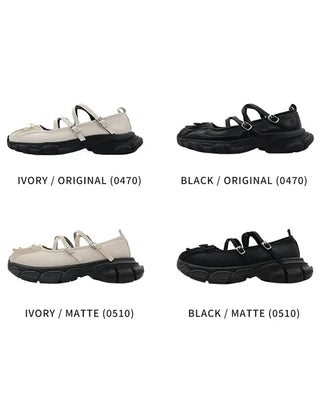 Platform Mary Jane Ribbon Platform Loafer Sneakers (2 colors)