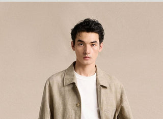 [CULTUM] Linen Blend Shirt Collar Jacket
