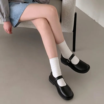 0435 Mary Jane Loafers (2 colors)