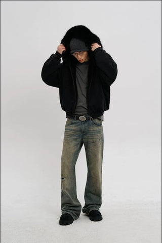 [MASONPRINCE] Fur Collar Fleece Hooded Jacket