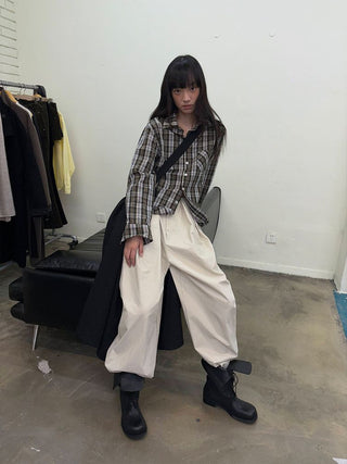 [NeverSeez] Plaid Cotton Shirt