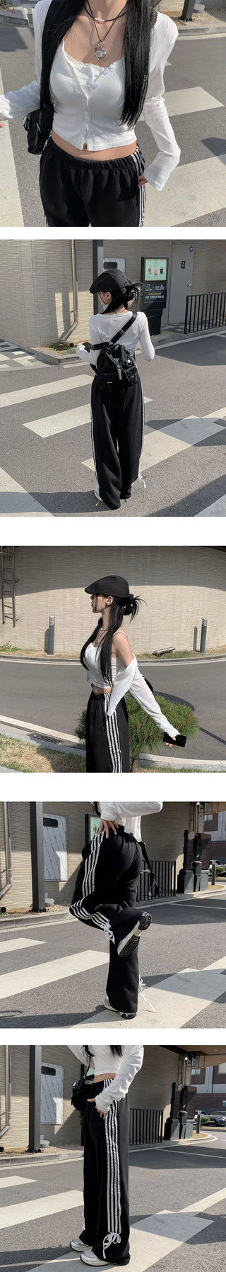 Ribbon Three-Stripe Training Pants - 3 Colors