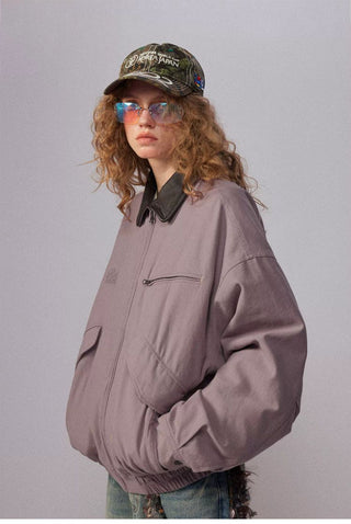 [Monterest] Washed Cotton Work Jacket with Leather Collar